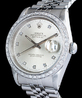 Rolex Datejust 36 Argento Jubilee 16234 Silver Lining Bezel Diamonds